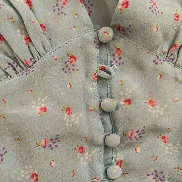 Love Shack Fancy Ruby Silk Crepe Mini Dress Size Medium - Picture 6 of 9